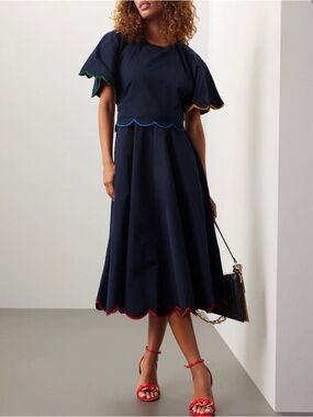 Rosie Assoulin Navy Buttercup Dress